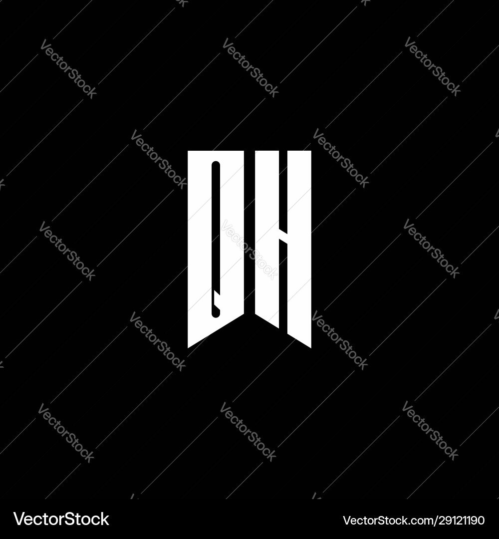 Qh logo monogram with emblem style isolated Vector Image