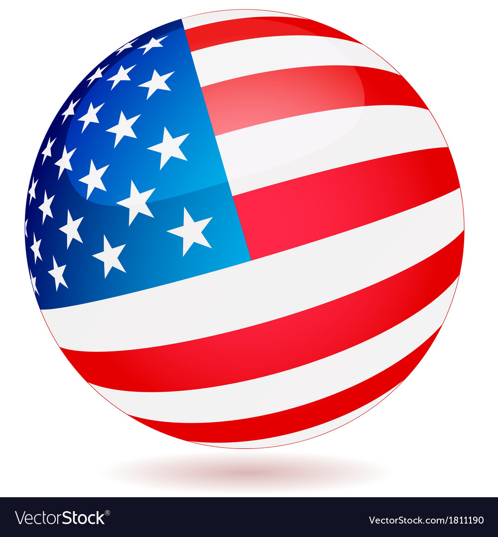 Spherical flag of usa Royalty Free Vector Image