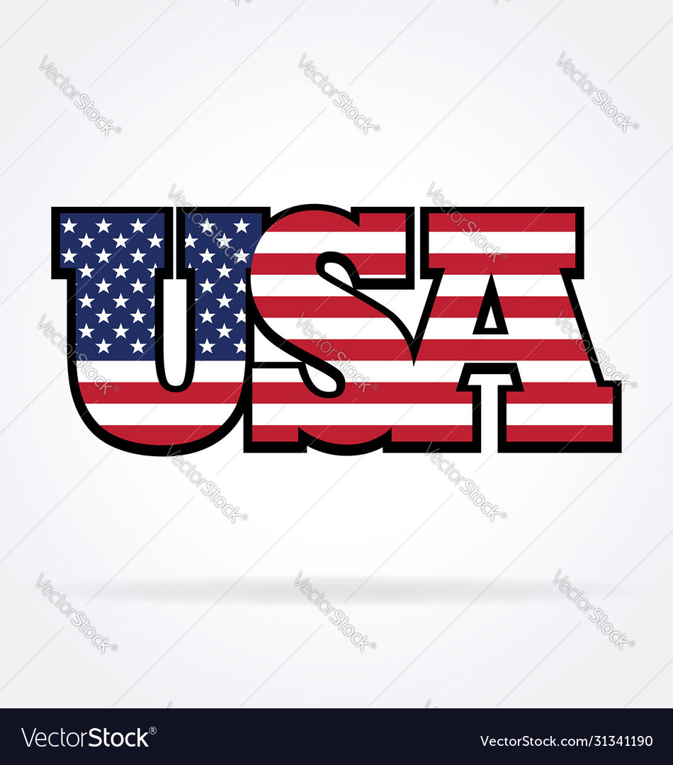 Usa flag text Royalty Free Vector Image - VectorStock