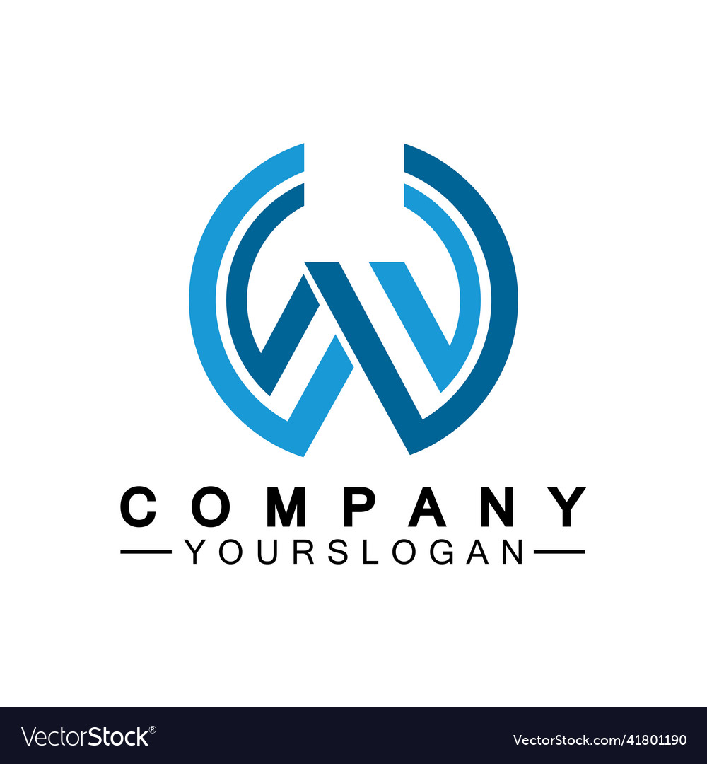 W letter logo template Royalty Free Vector Image