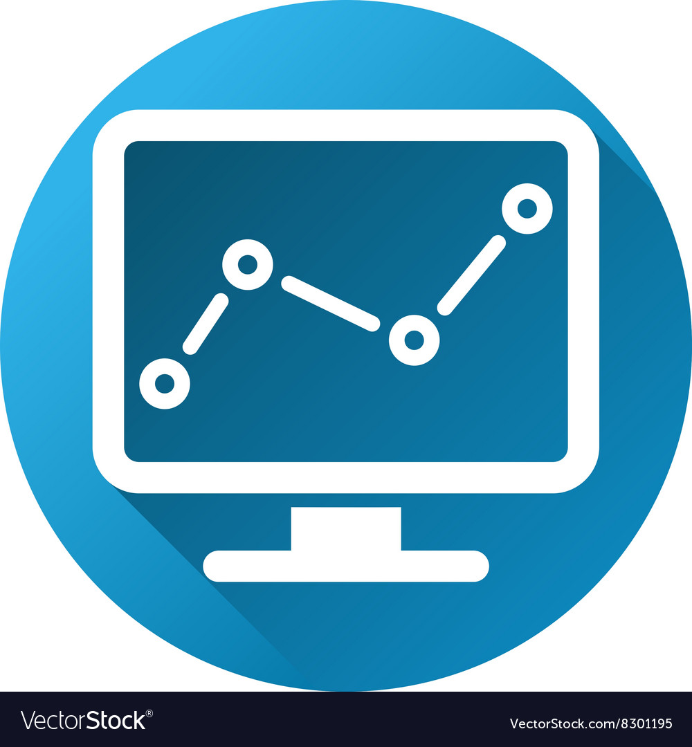 Chart monitoring gradient round icon Royalty Free Vector