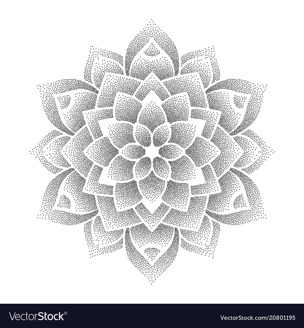 Dotted flower symbol Royalty Free Vector Image