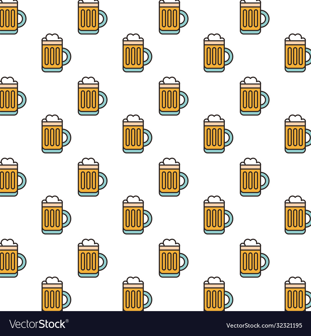 Fresh beers jars pattern background Royalty Free Vector