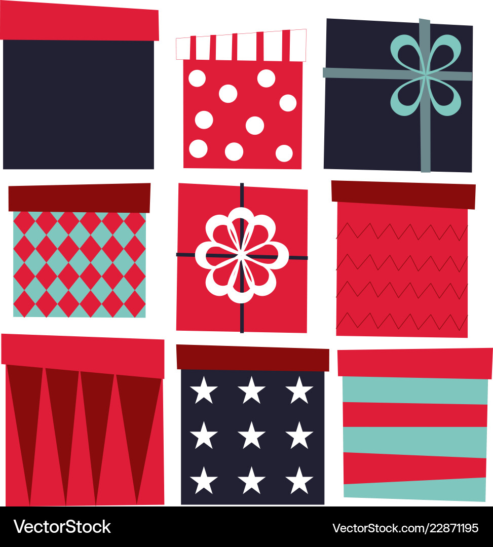 Gift boxes set Royalty Free Vector Image - VectorStock