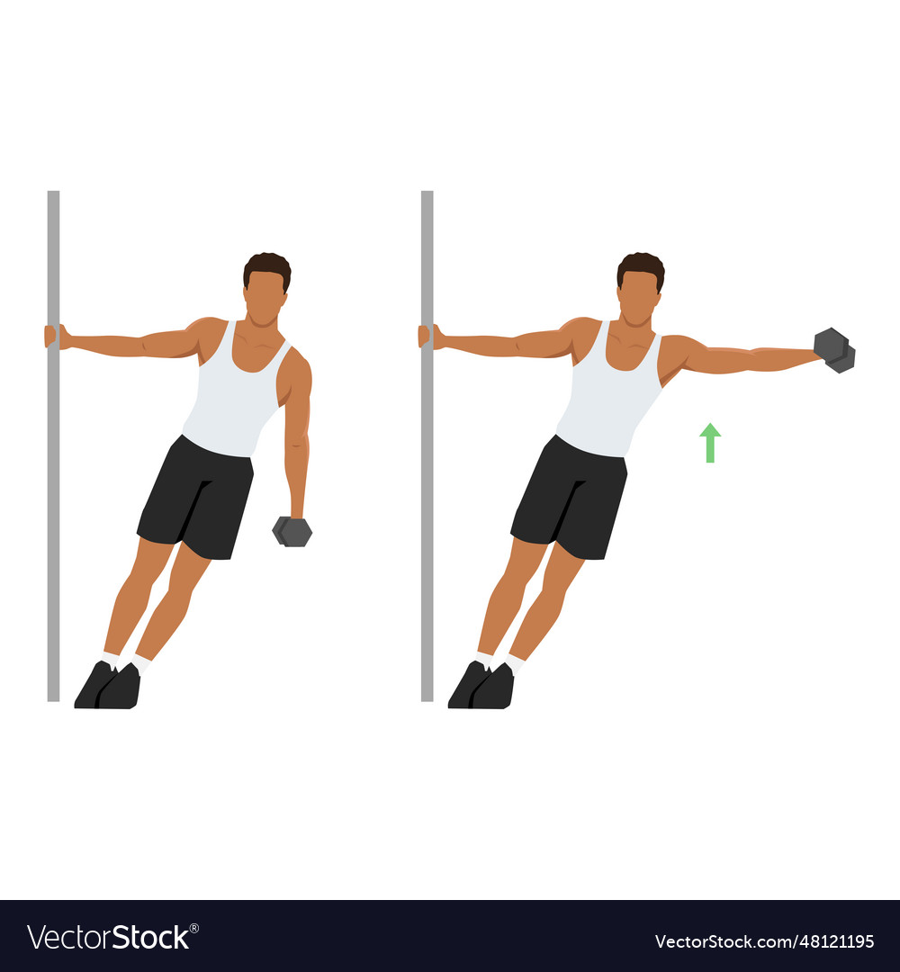 Man doing leaning one arm or single handed Vector Image