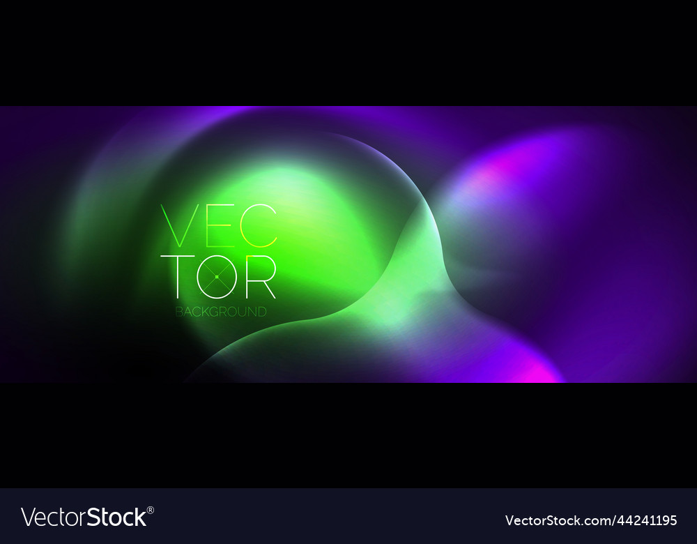 Neon glowing waves magic energy space light Vector Image