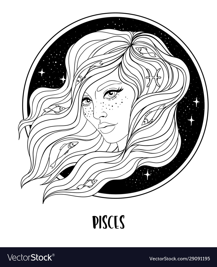 Pisces astrological sign Royalty Free Vector Image