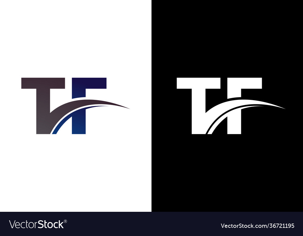 Tf letter logo design creative t f letters icon Vector Image