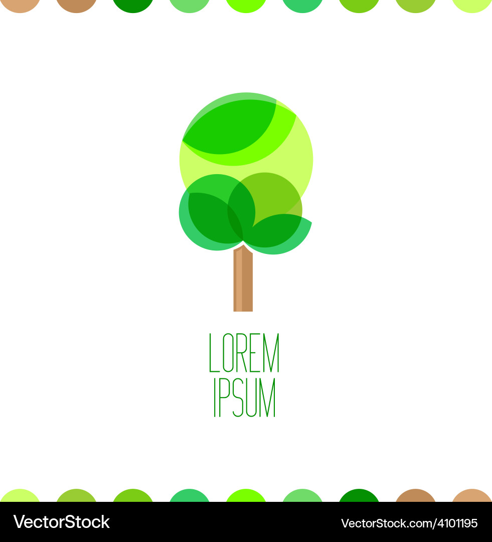 Tree flat colors logo template Royalty Free Vector Image