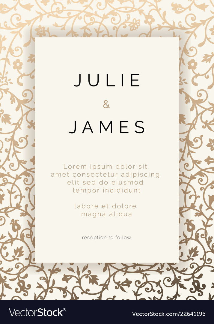 vintage wedding invitation template royalty free vector