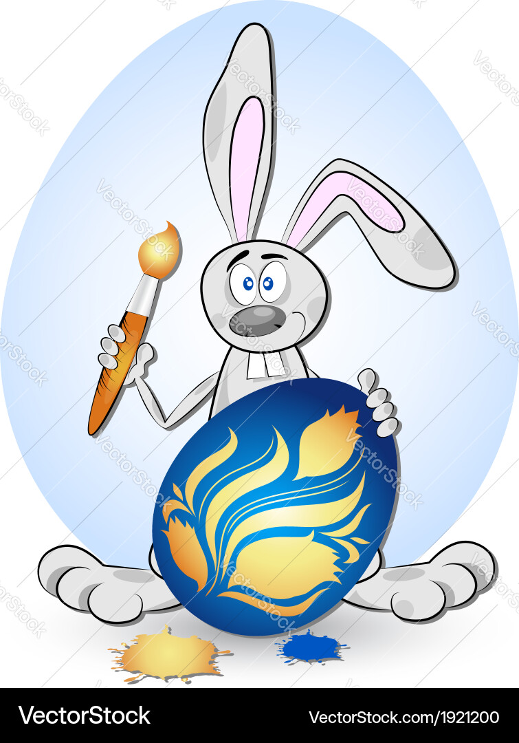 Bunny and Easter Eggs Royalty Free Vector Image
