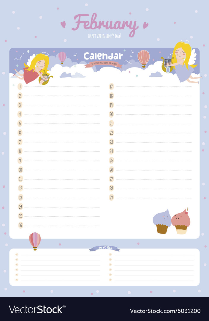 cute calendar diary 2016 with seasonal themes vector image