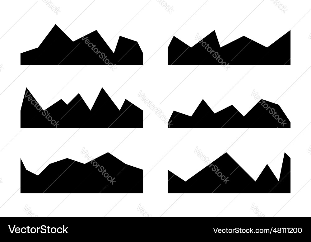 Digital grid mountain set Royalty Free Vector Image