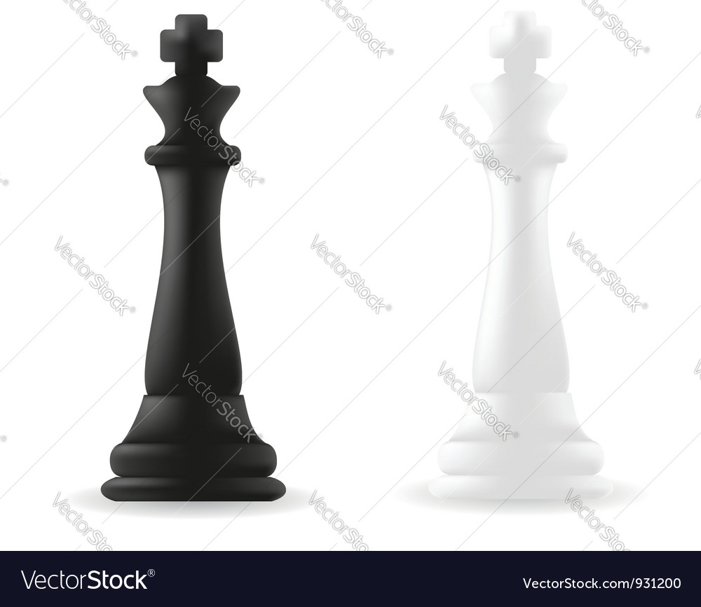 Chess Pieces King Queen Black White Stock Photo