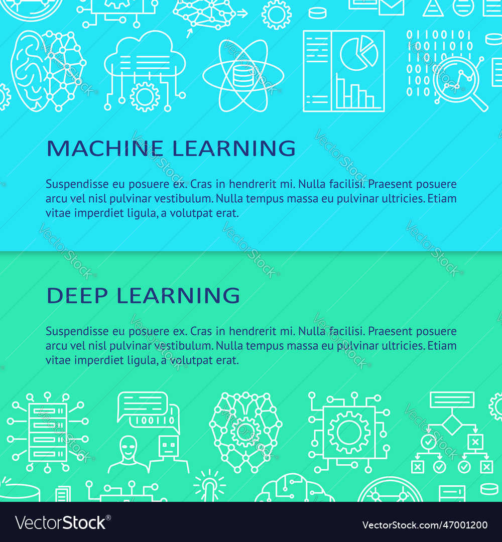 Machine learning and deep learning poster Vector Image