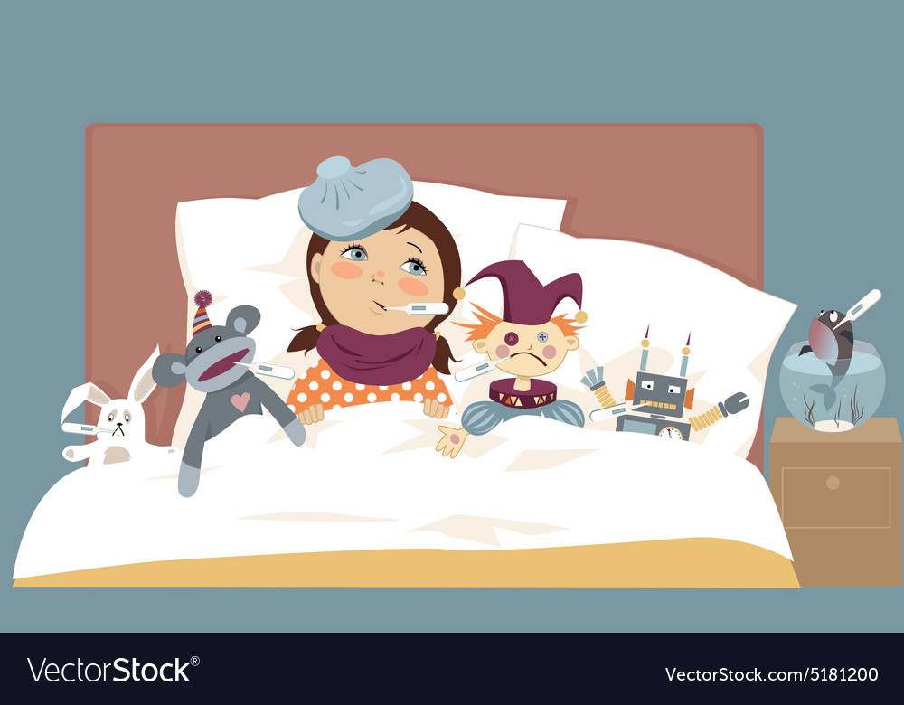 Sick kid Royalty Free Vector Image - VectorStock