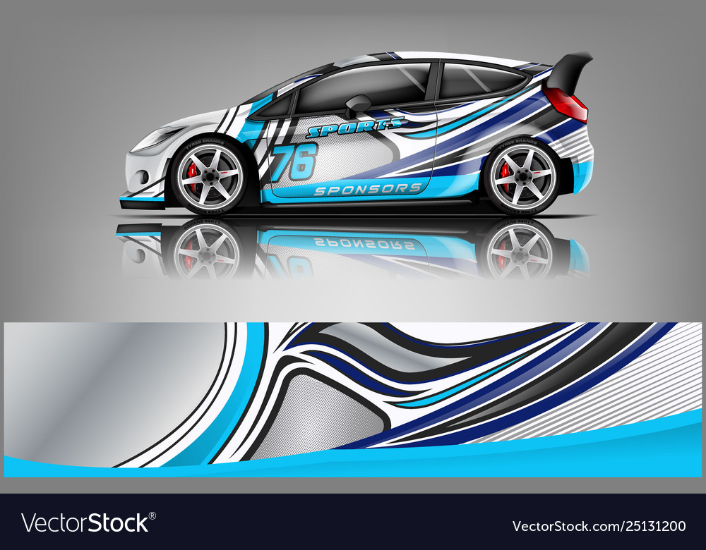 Sport Car Racing Wrap Design Royalty Free Vector Image