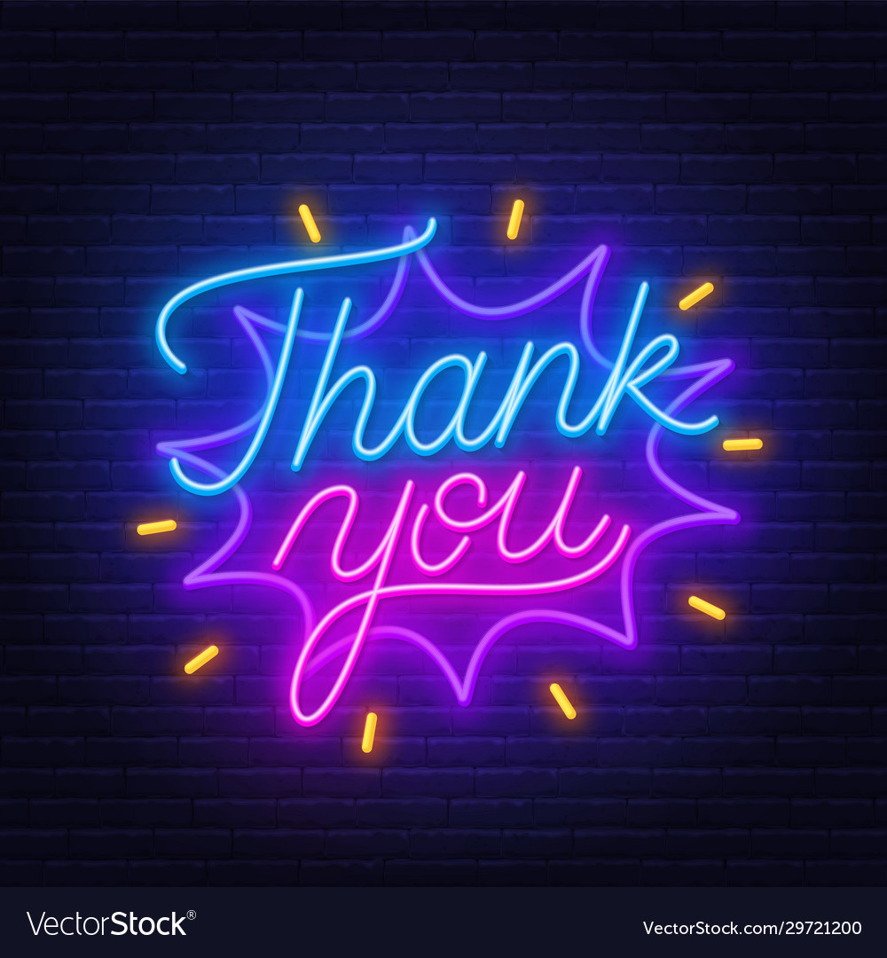 thank you in neon lights