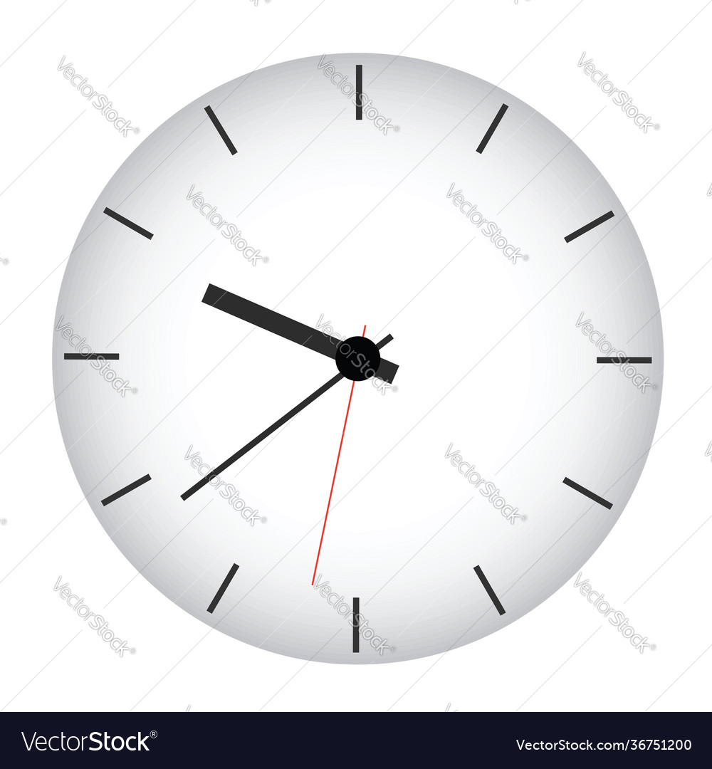 White Clock On Background Royalty Free Vector Image