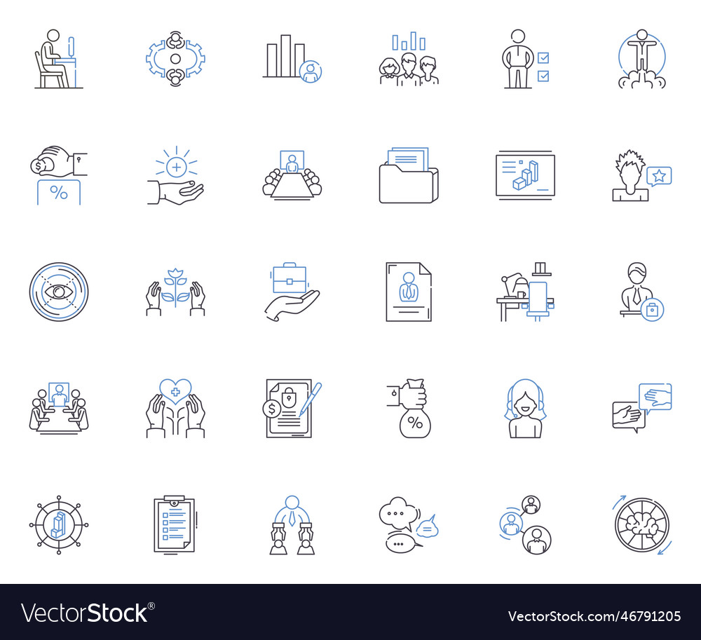 Budget planning line icons collection frugal Vector Image