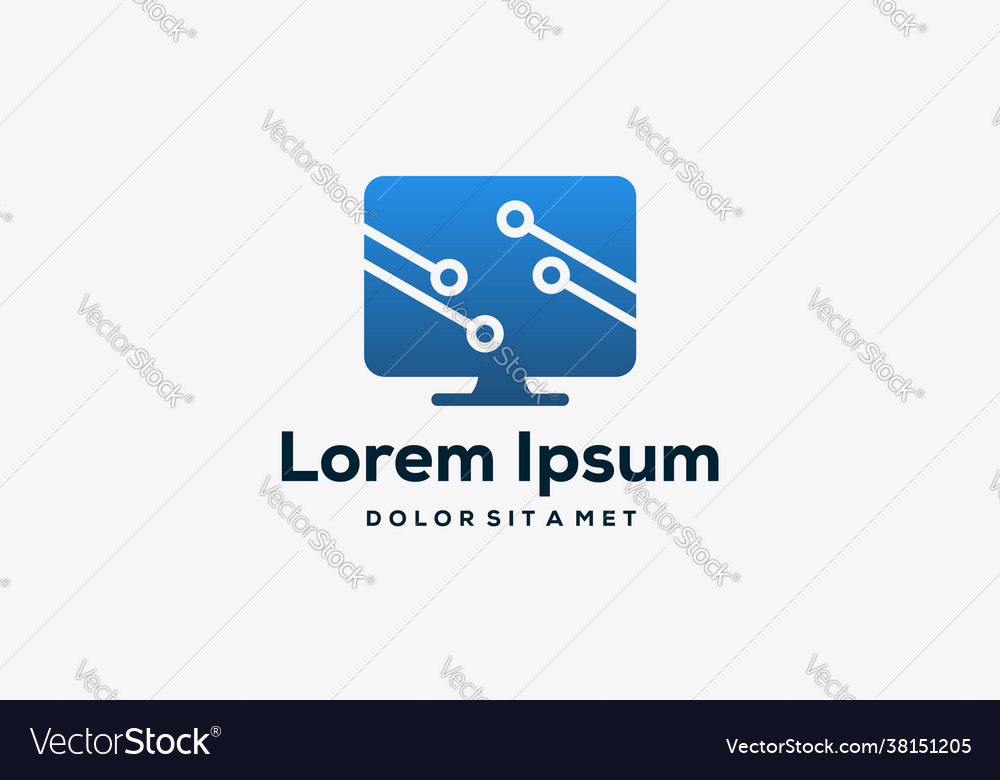 Computer technology logo template designs Vector Image