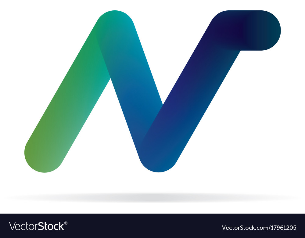 n letter logo 3d initial logo template royalty free vector