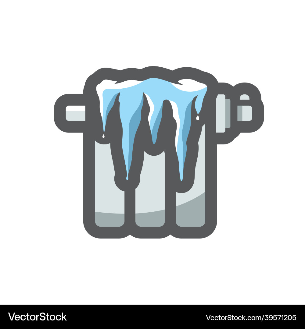 Radiator heating with ice no heat icon Royalty Free Vector