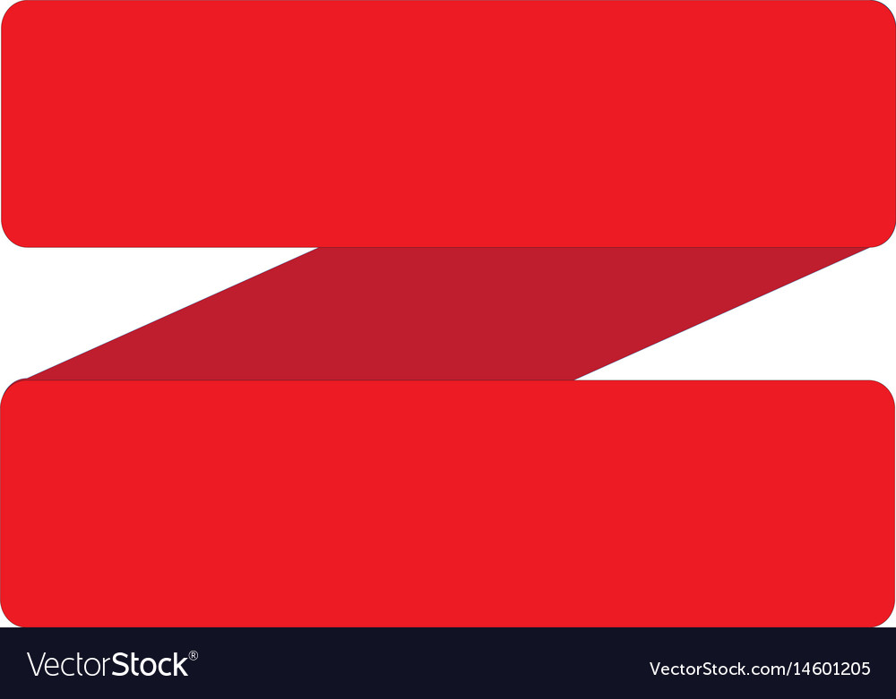 Red ribbon banner on white background ribbon Vector Image