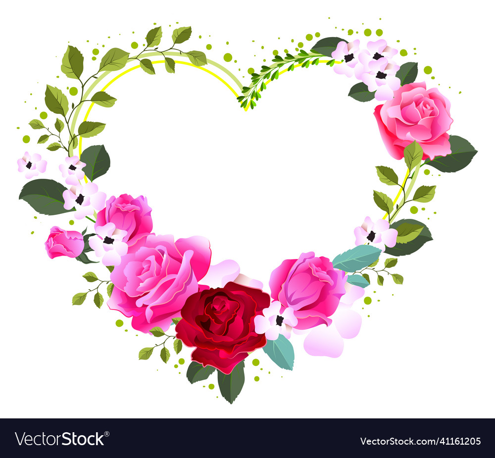 Buy Heart Frame Rose Flower Vector Eps Png files