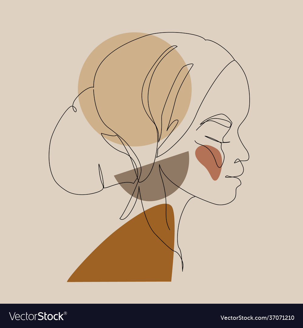 Black woman afro portrait with geometric shapes Vector Image