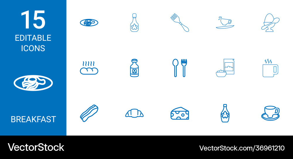 Breakfast icons Royalty Free Vector Image - VectorStock