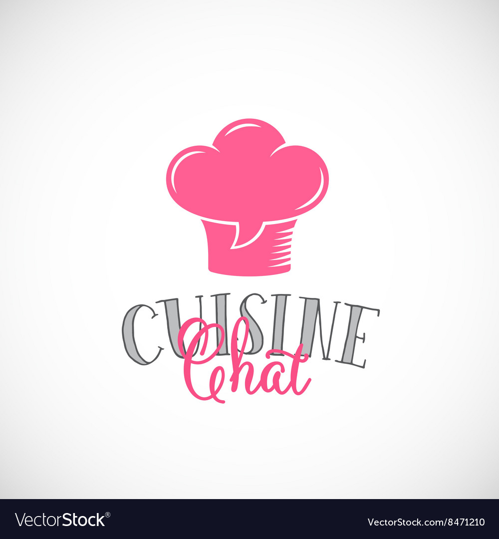 cuisine chat abstract logo template chef vector image