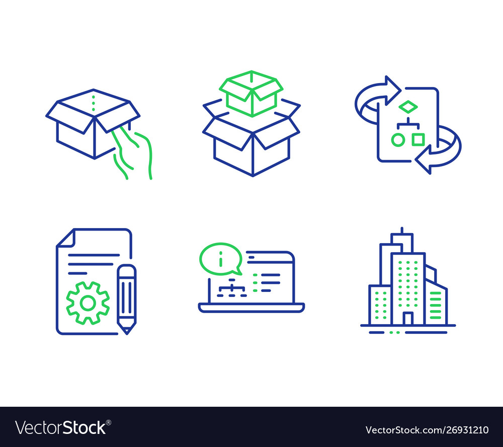 Packing boxes hold box and technical algorithm Vector Image