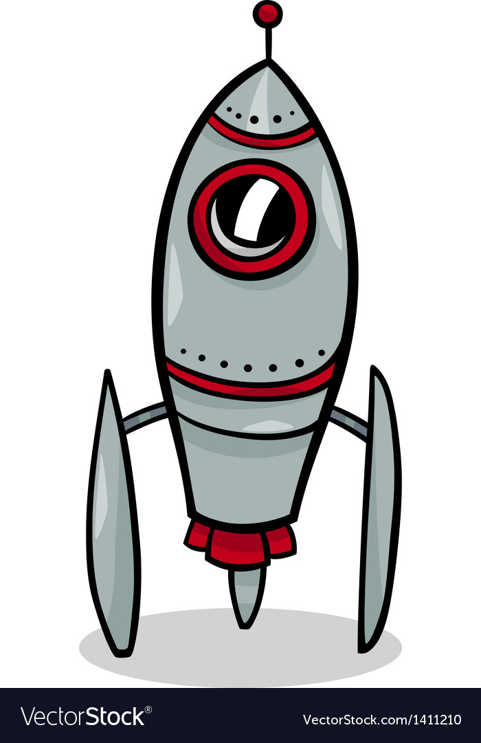 Rocket spaceship cartoon Royalty Free Vector Image