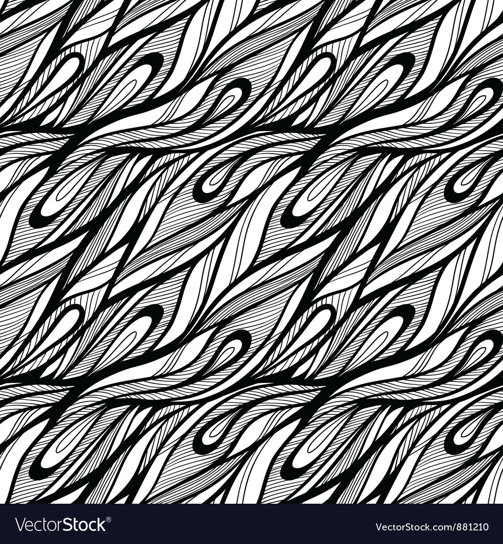 Seamless abstract hand drawn pattern waves