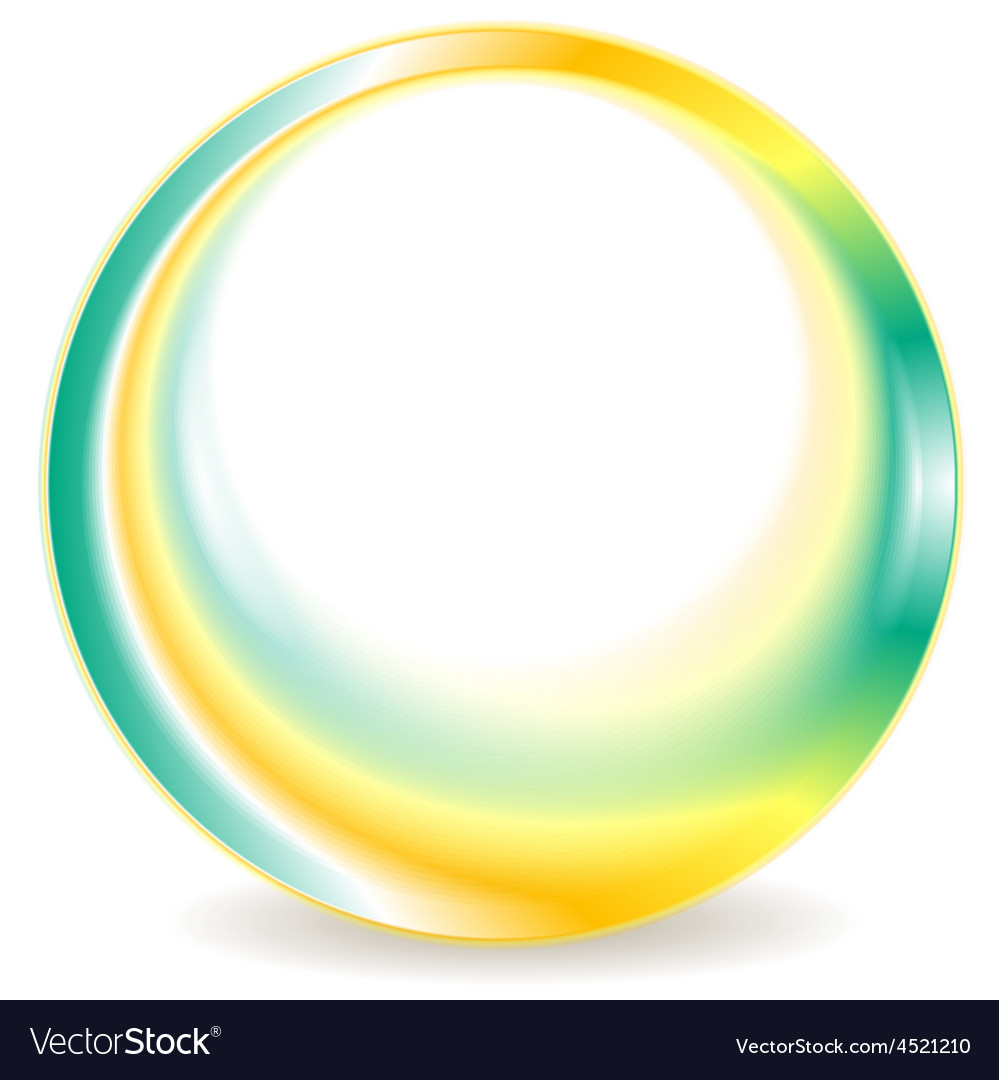 Download Turquoise and yellow blurred round logo design Vector Image