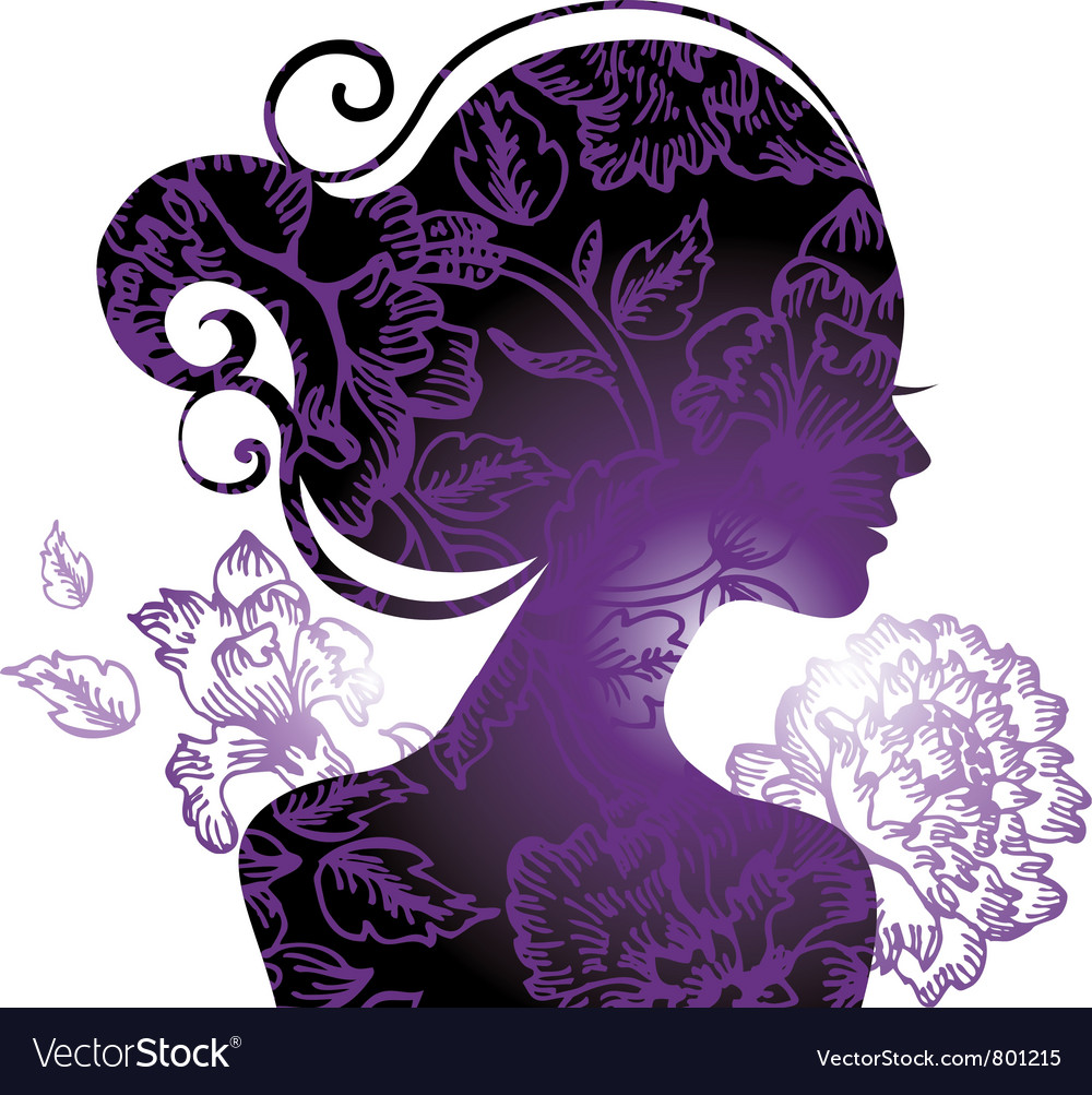 Beautiful woman silhouette Royalty Free Vector Image