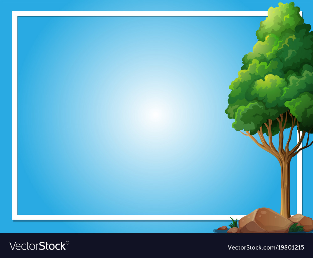 Border template with green tree Royalty Free Vector Image