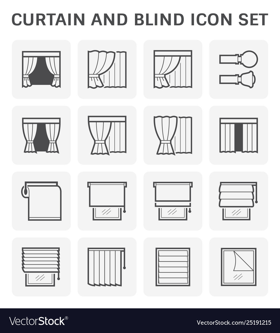 Curtain blind icon Royalty Free Vector Image - VectorStock