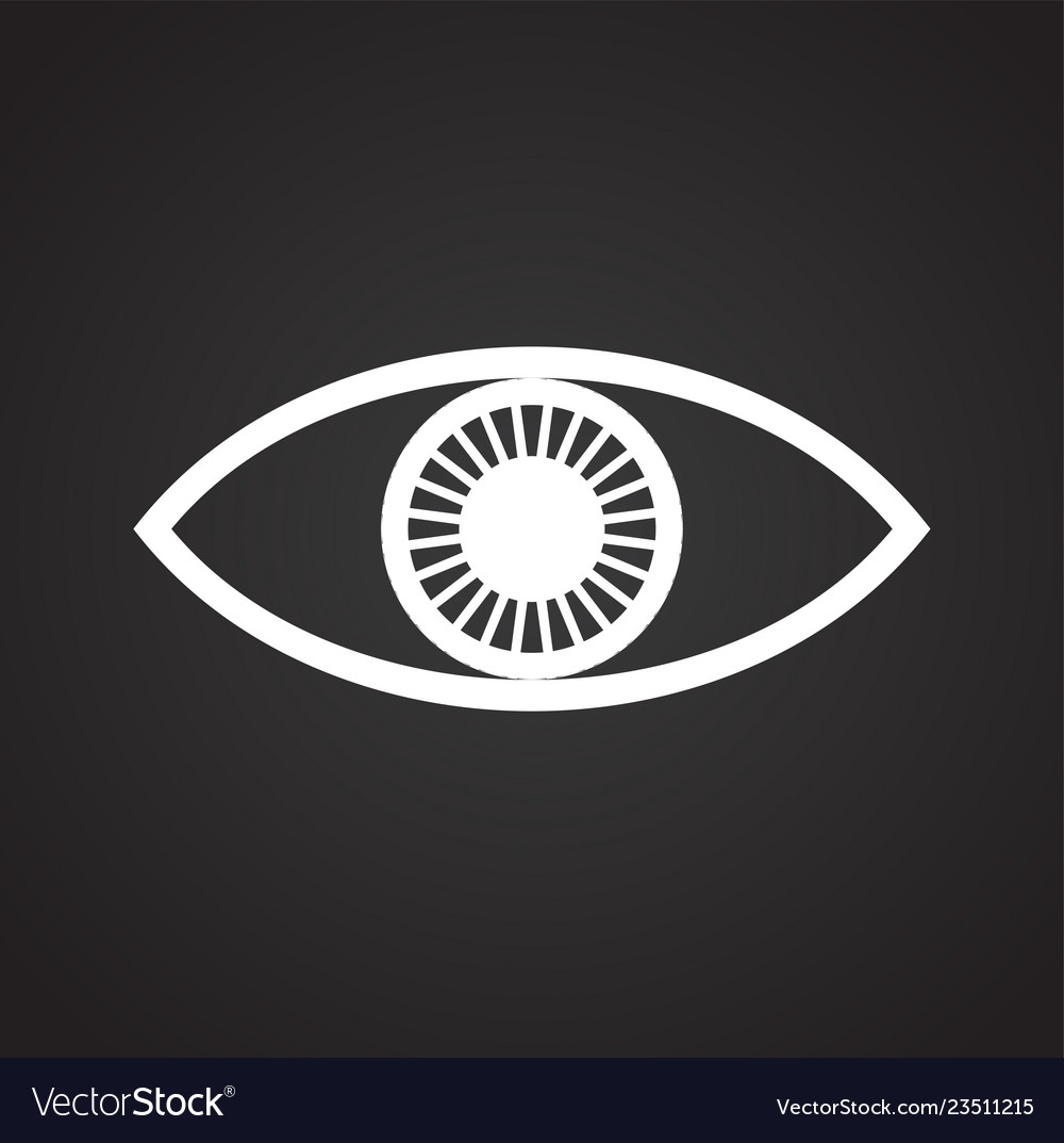 Eye icon on black background for graphic and web Vector Image