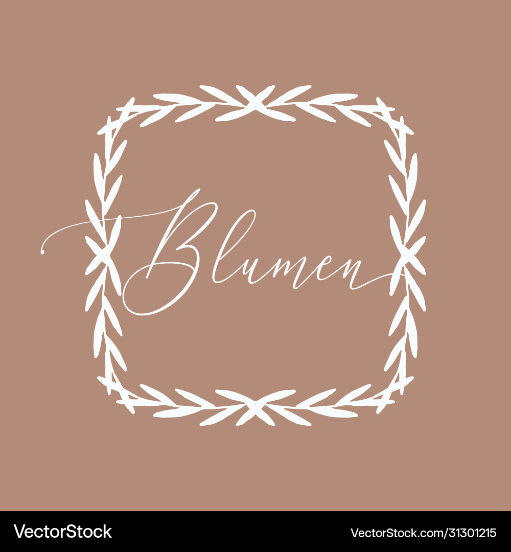 Floral frame or monogram hand drawn element Vector Image