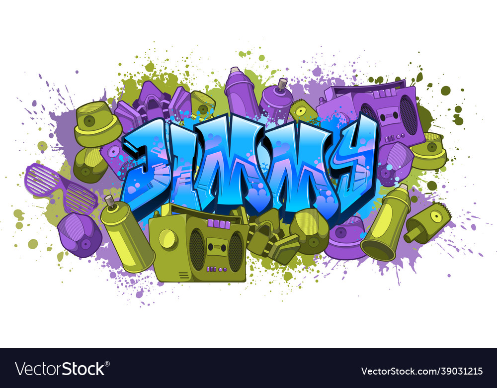 Graffiti styled name design - jimmy Royalty Free Vector