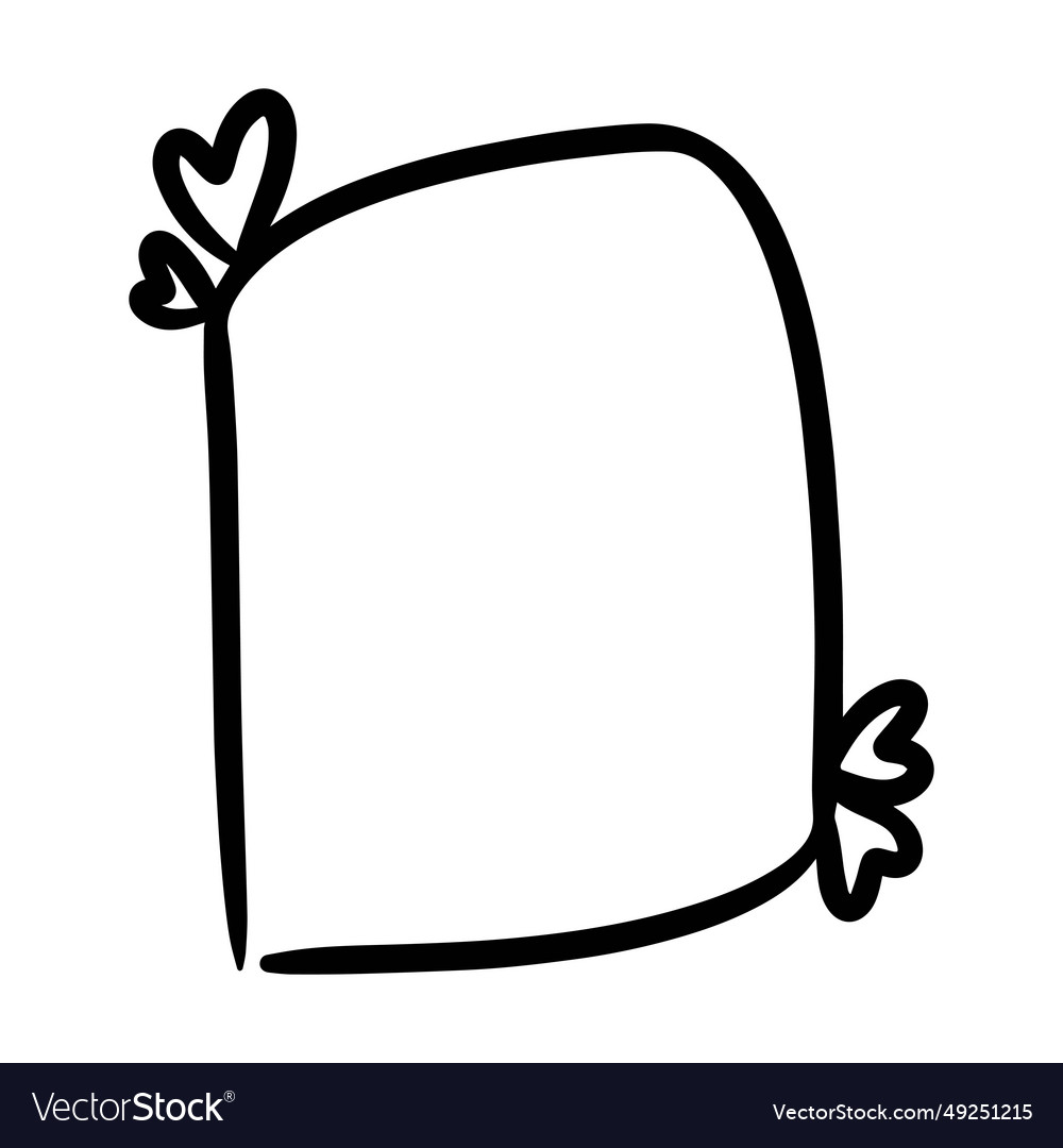 Heart textbox frame border abstract outline shape Vector Image