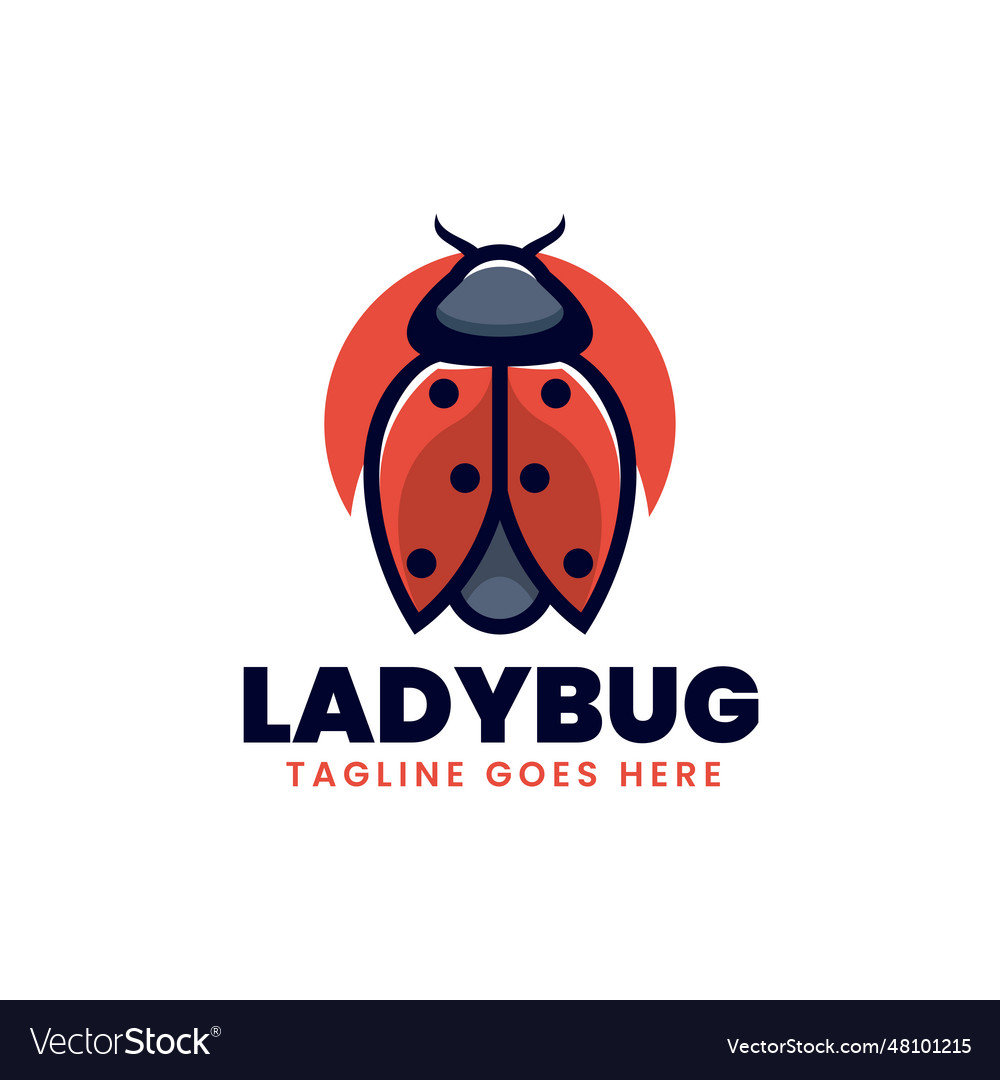 Logo ladybug simple mascot style Royalty Free Vector Image