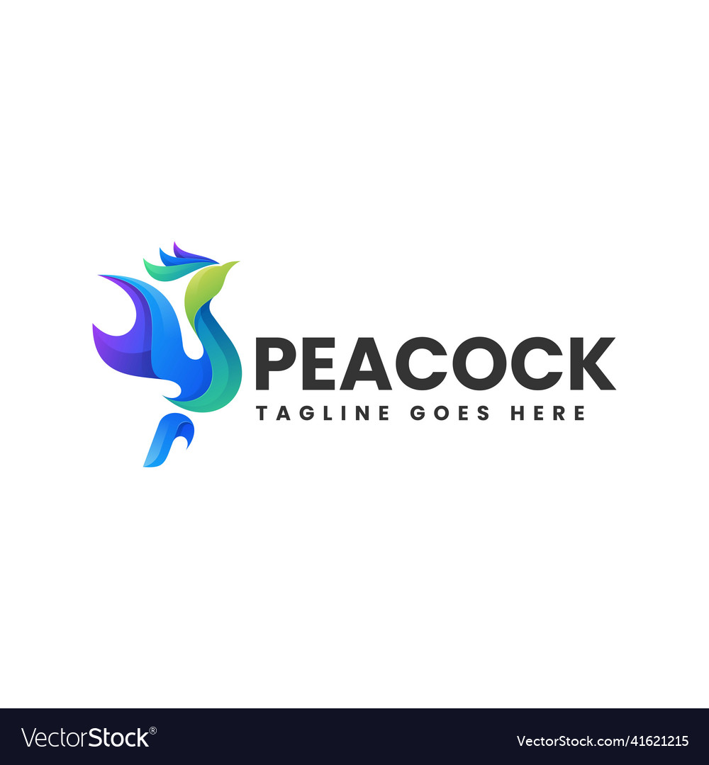 Logo peacock gradient colorful style