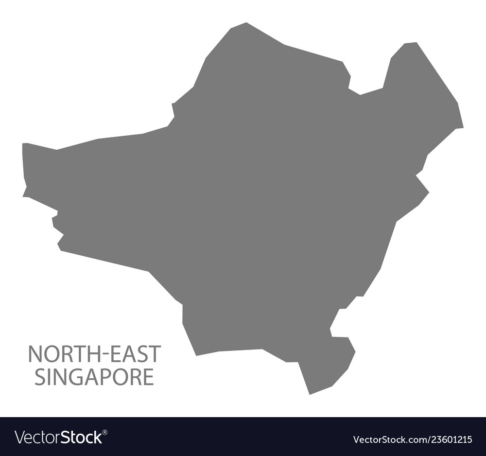 North East Singapore Map North-East Singapore Map Grey Royalty Free Vector Image