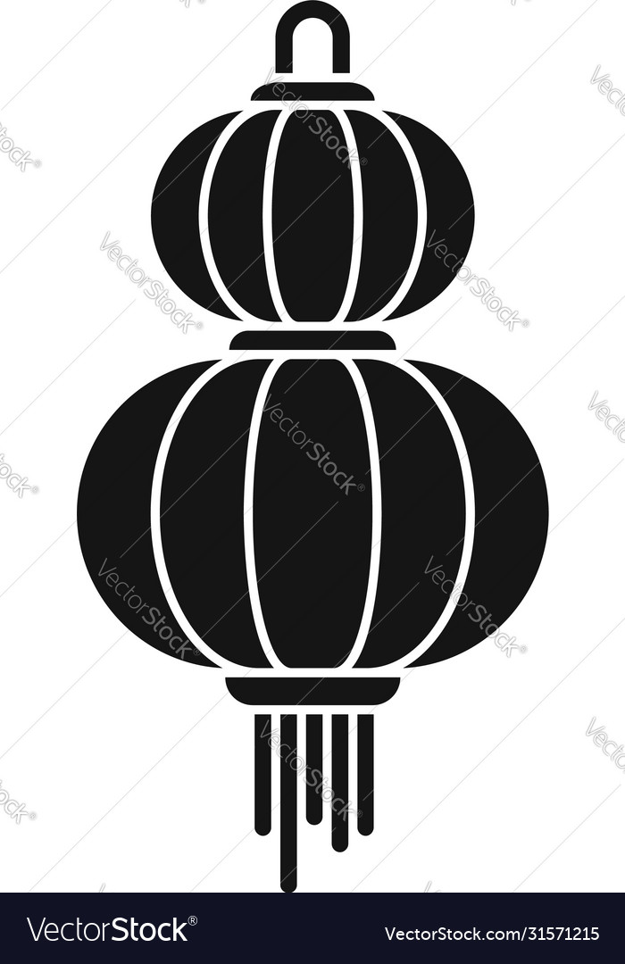 Paper chinese lantern icon simple style Royalty Free Vector