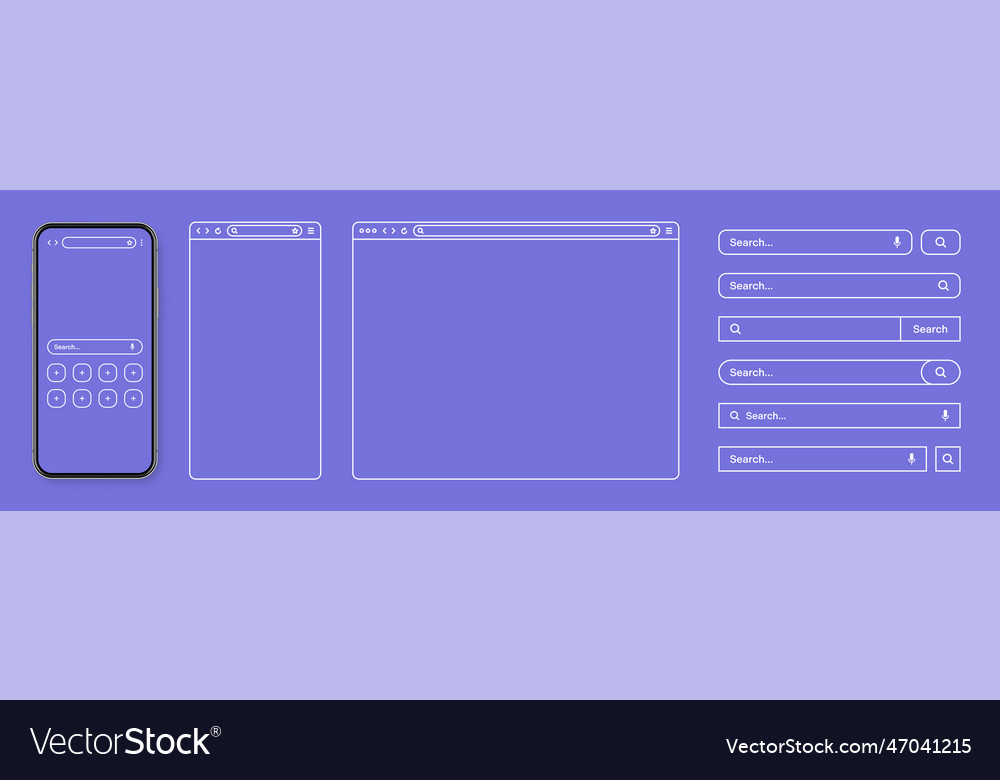 Smartphone web browser internet page window Vector Image