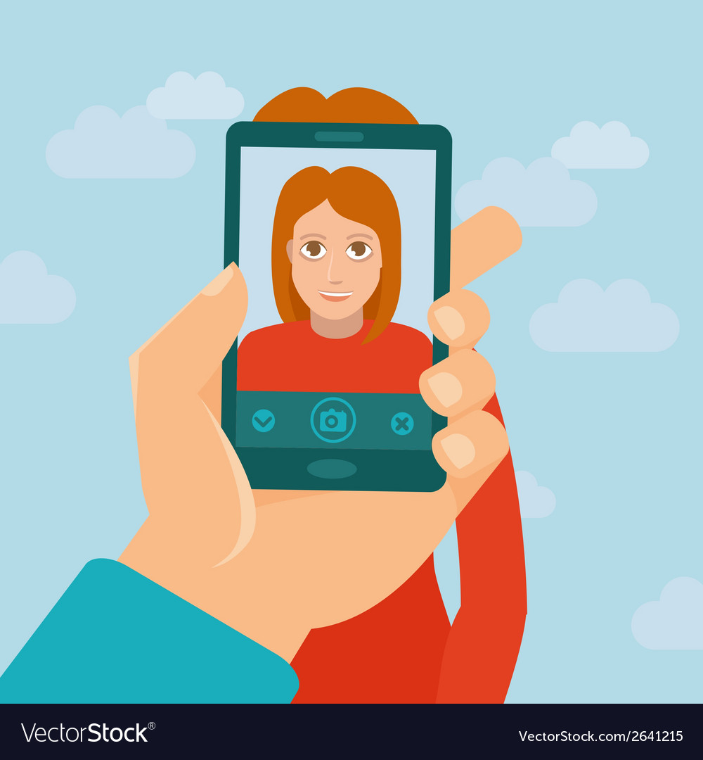 Taking photo with mobile phone Royalty Free Vector Image