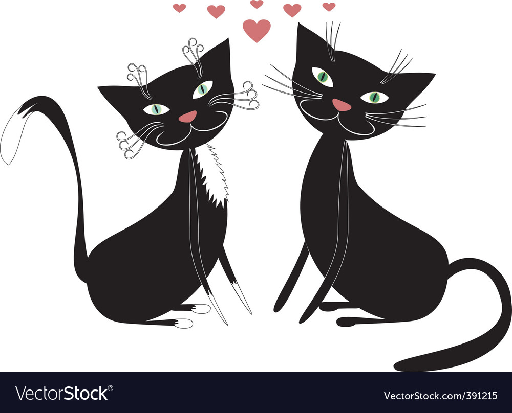 100,000 Two cats Vector Images